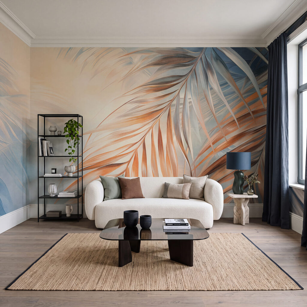 Palmes inclinées dans un intérieur