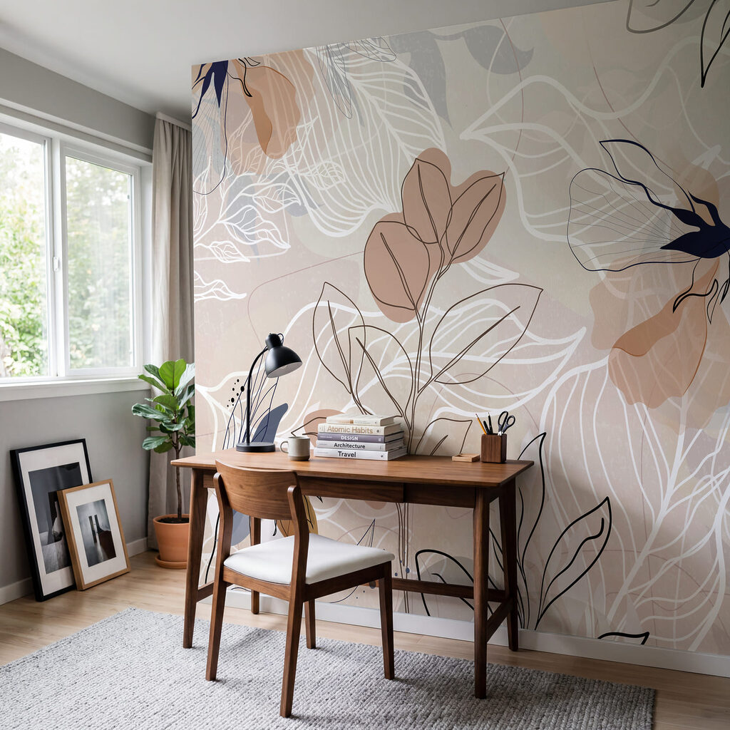 Lignes de feuillage dans un intérieur